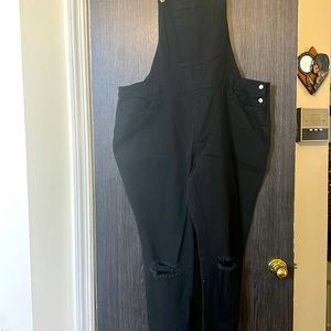 Plus Size Black Overalls